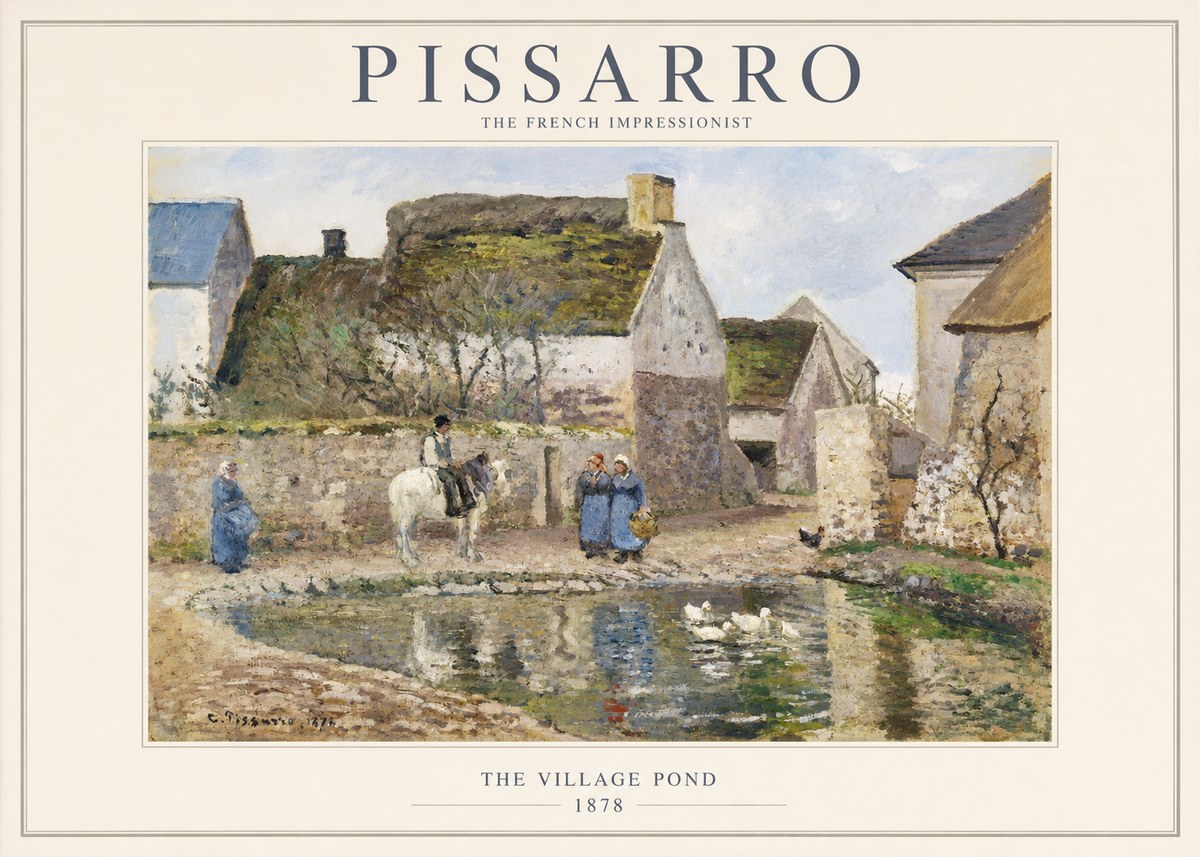 Pissarro The Village Pond No1 - Poszter