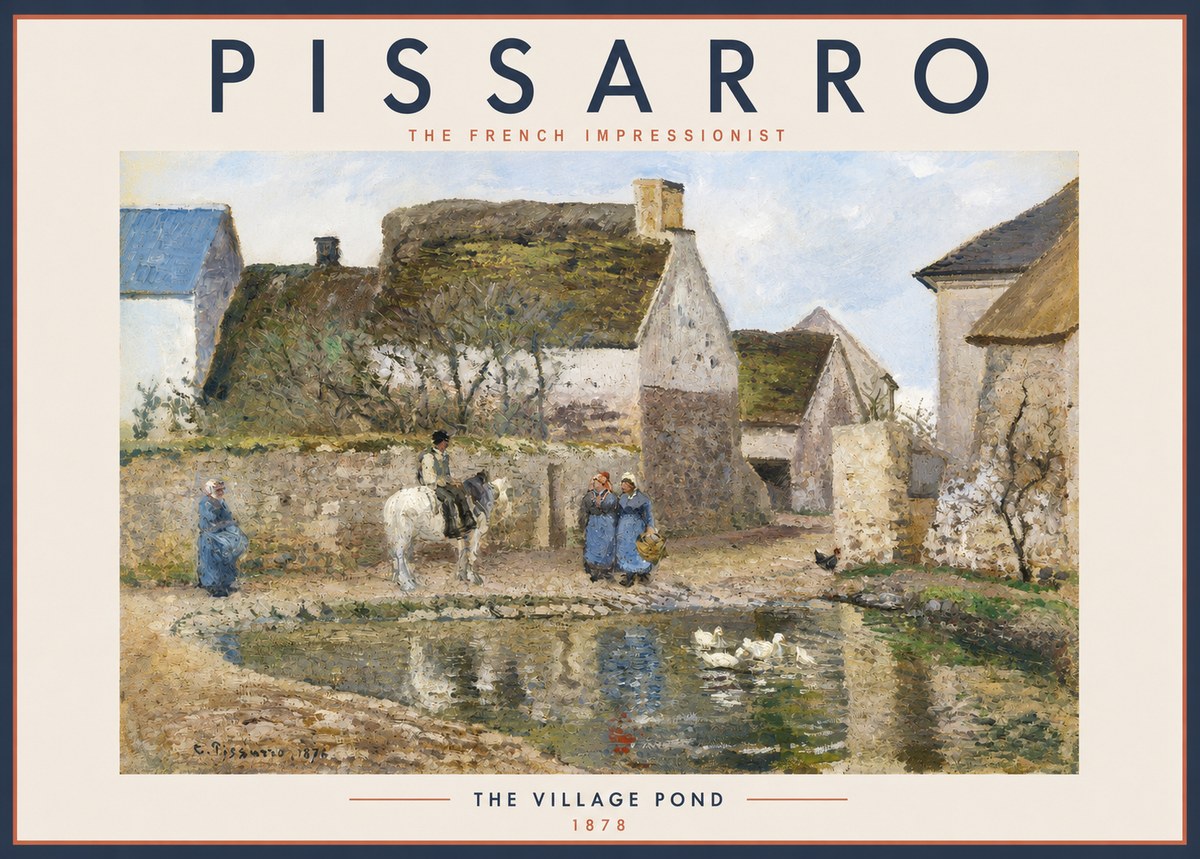 Pissarro The Village Pond No2 - Poszter