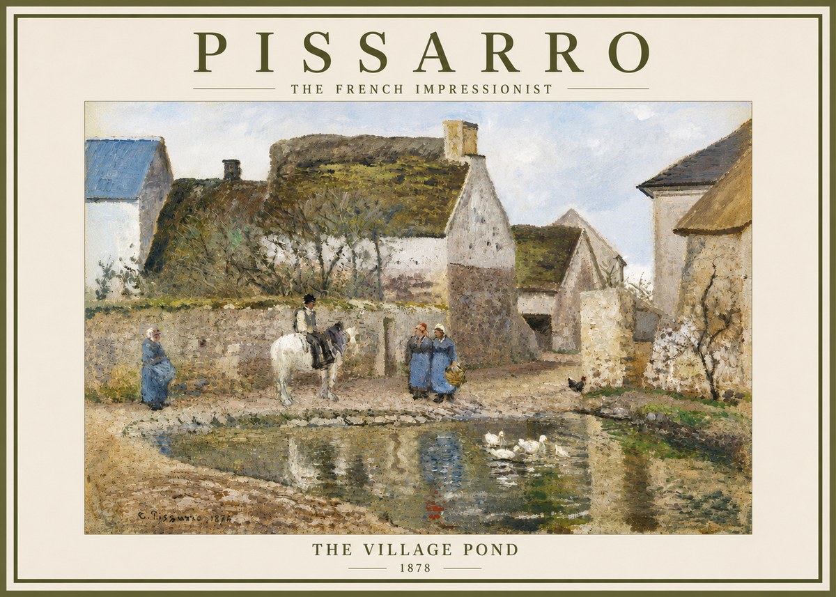 Pissarro The Village Pond No3 - Poszter