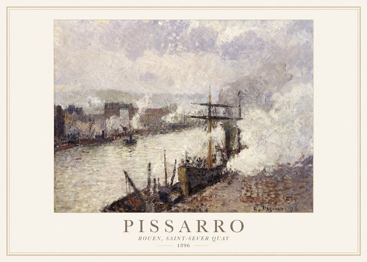 Pissarro Rouen, Saint-sever Quay No1 - Poszter