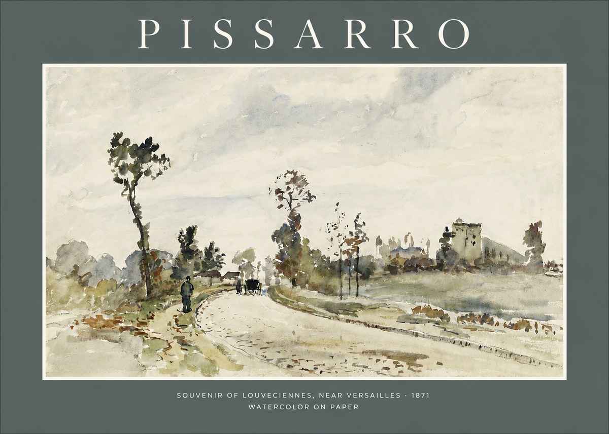 Pissarro Souvenir of Louveciennes, Near Versailles - 1871 No2 - Poszter