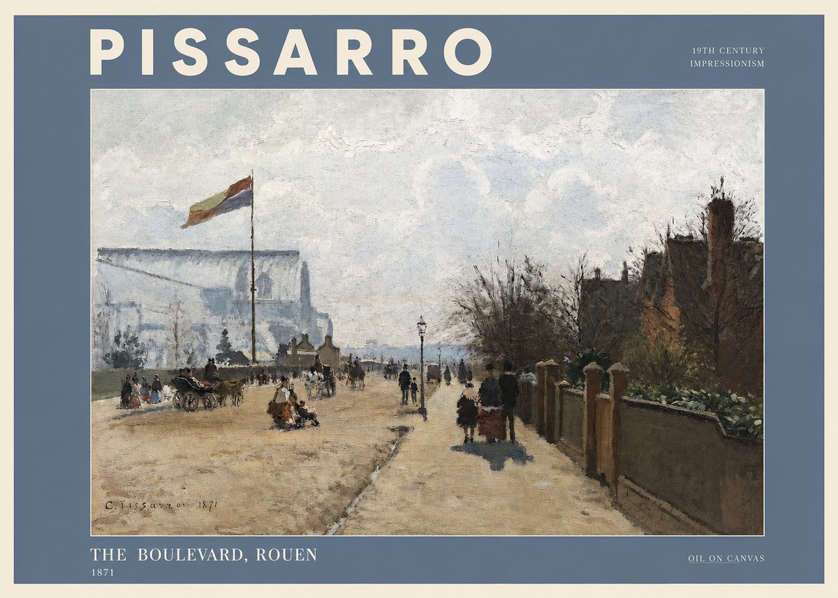 Pissarro The Boulevard, Rouen No2 - Poszter