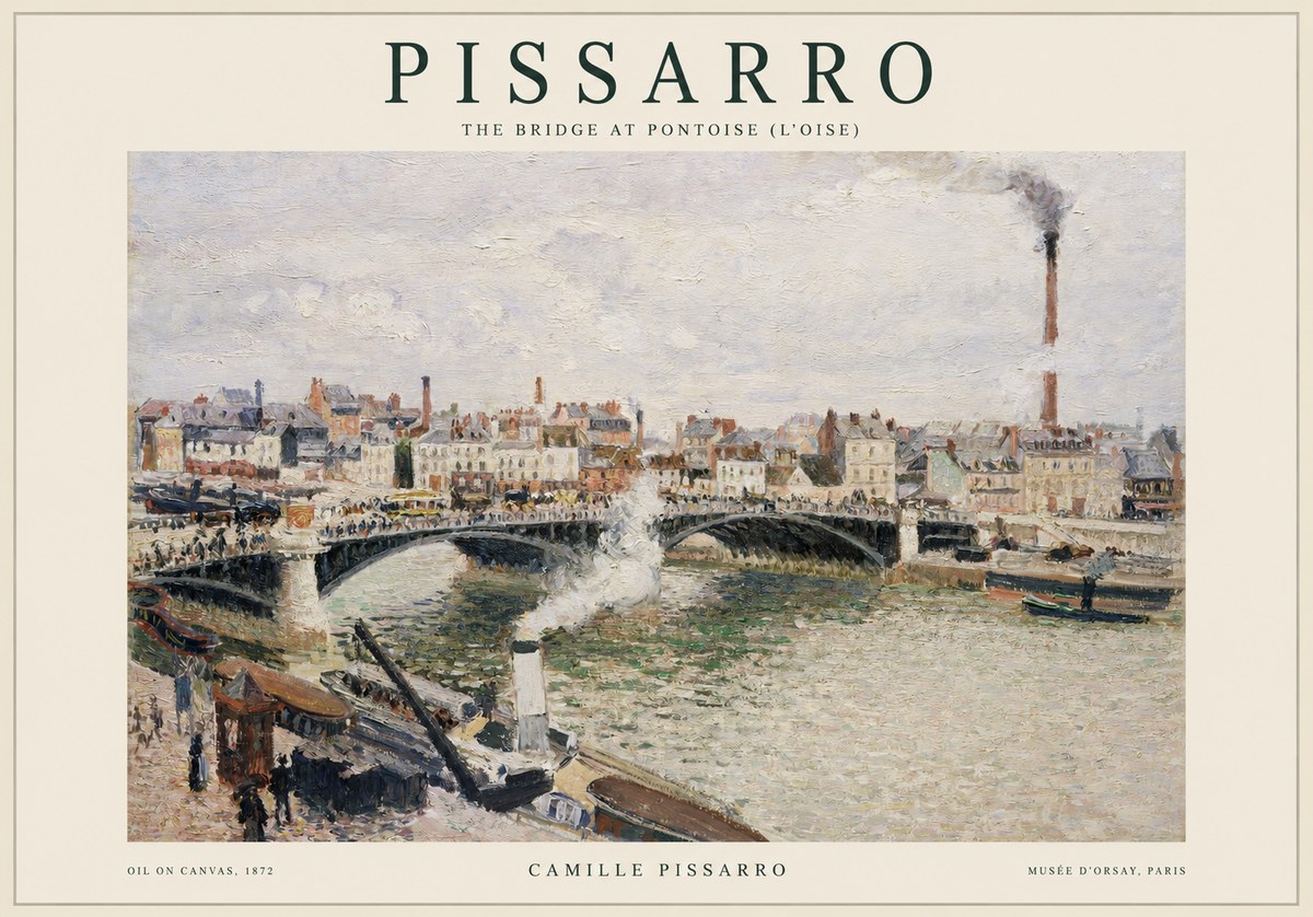 Pissarro The Bridge at Pontoise (L'oise) No1 - Poszter