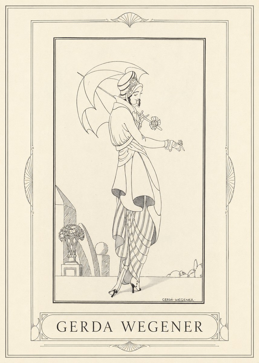 Gerda Wegener Elegant Figure with Parasol No1 - Poszter