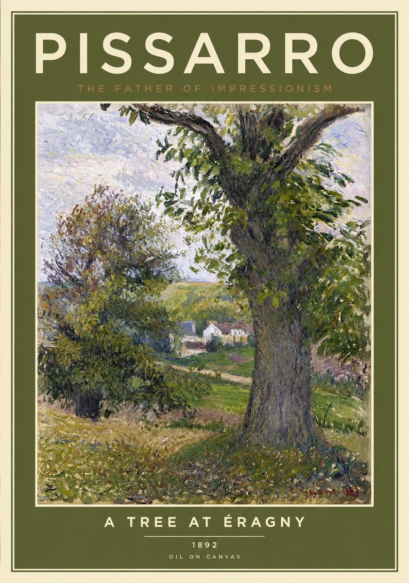 Pissarro The Oak at Éragny No2 - Poszter