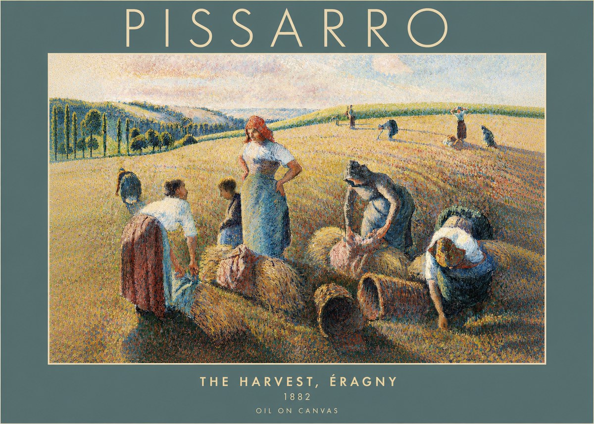 Pissarro The Harvest, Éragny No2 - Poszter