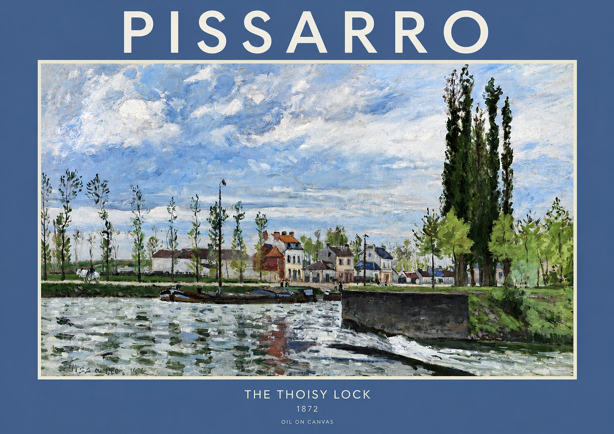 Pissarro The Lock at Pontoise, 1872 No2 - Poszter