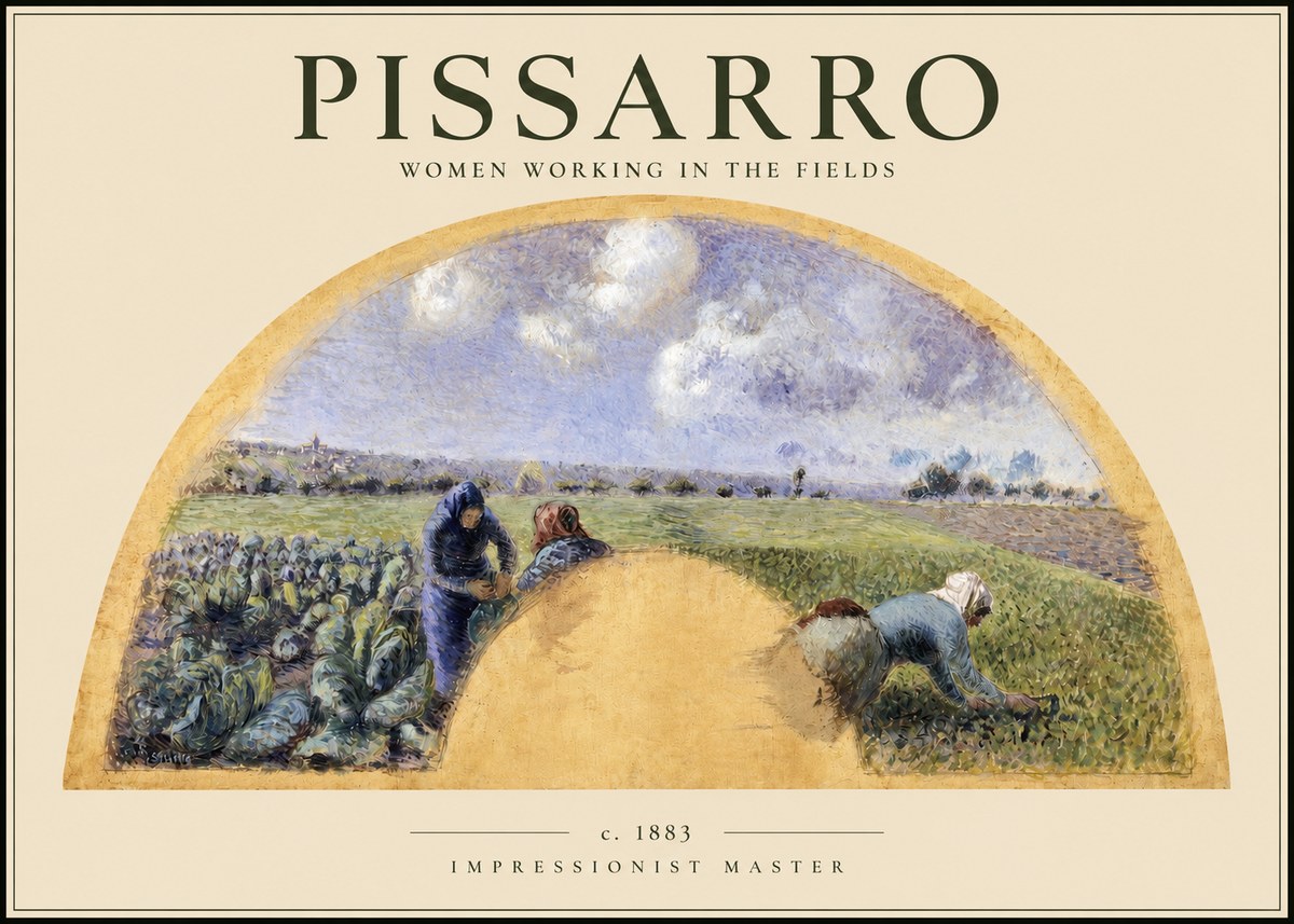 Pissarro Women Working in the Fields No2 - Poszter