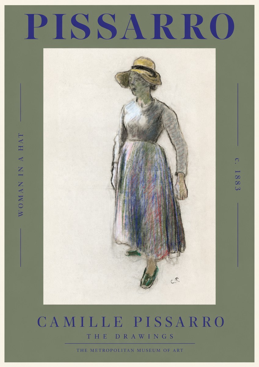 Pissarro Study of a Woman in a Hat No2 - Poszter