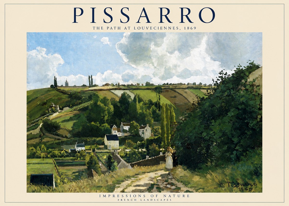 Pissarro The Path at Louveciennes, 1869 No2 - Poszter