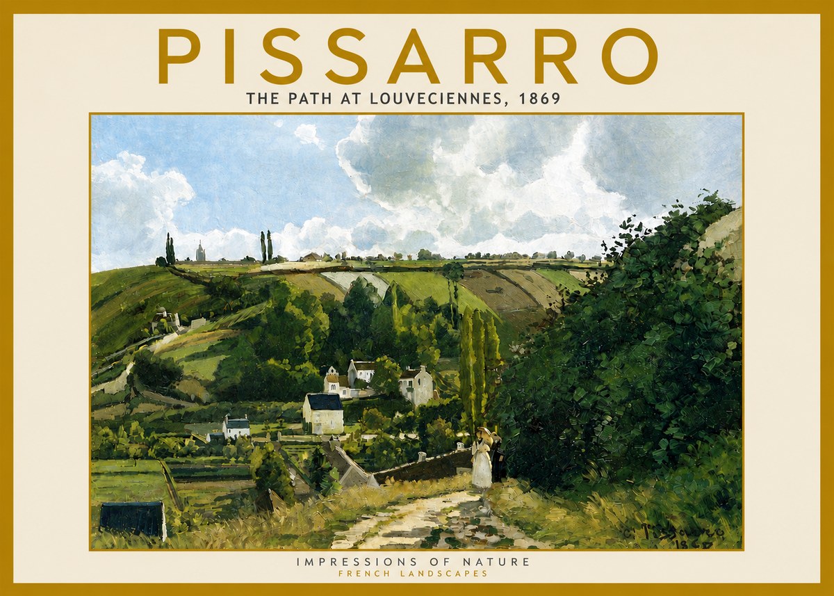 Pissarro The Path at Louveciennes, 1869 No5 - Poszter