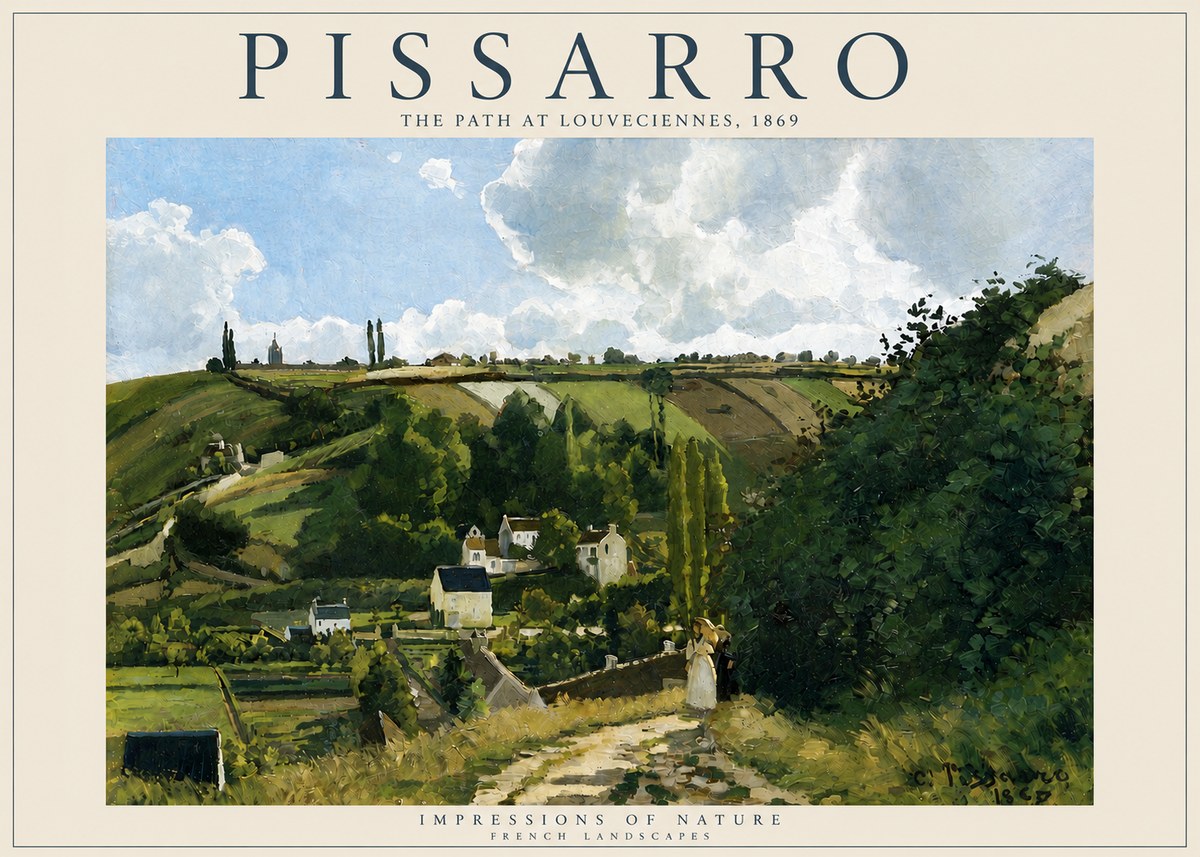 Pissarro The Path at Louveciennes, 1869 No6 - Poszter