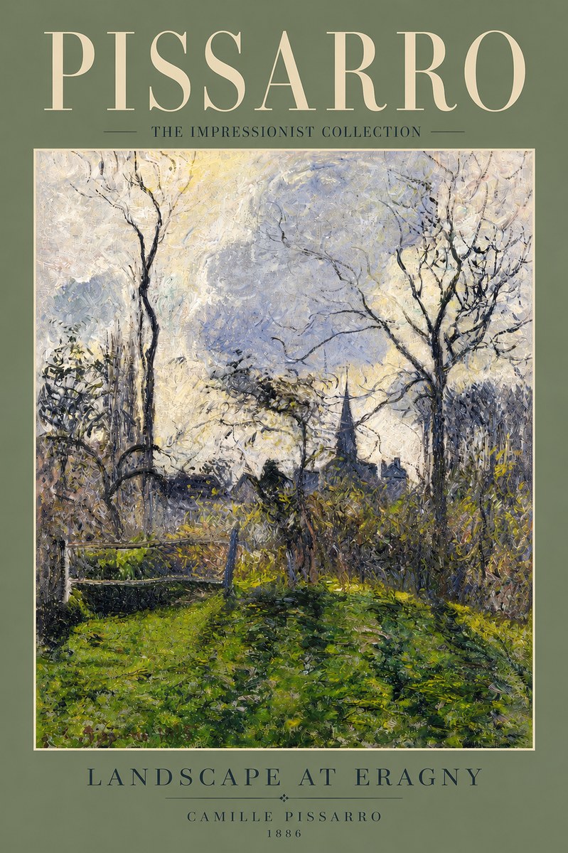 Pissarro Landscape at Eragny No4 - Poszter