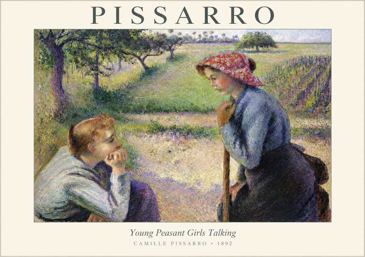 Pissarro Young Peasant Girls Talking No1 - Poszter
