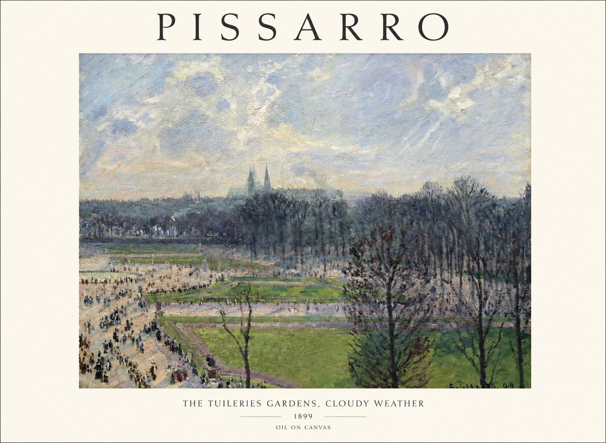 Pissarro The Tuileries Gardens, Cloudy Weather No1 - Poszter