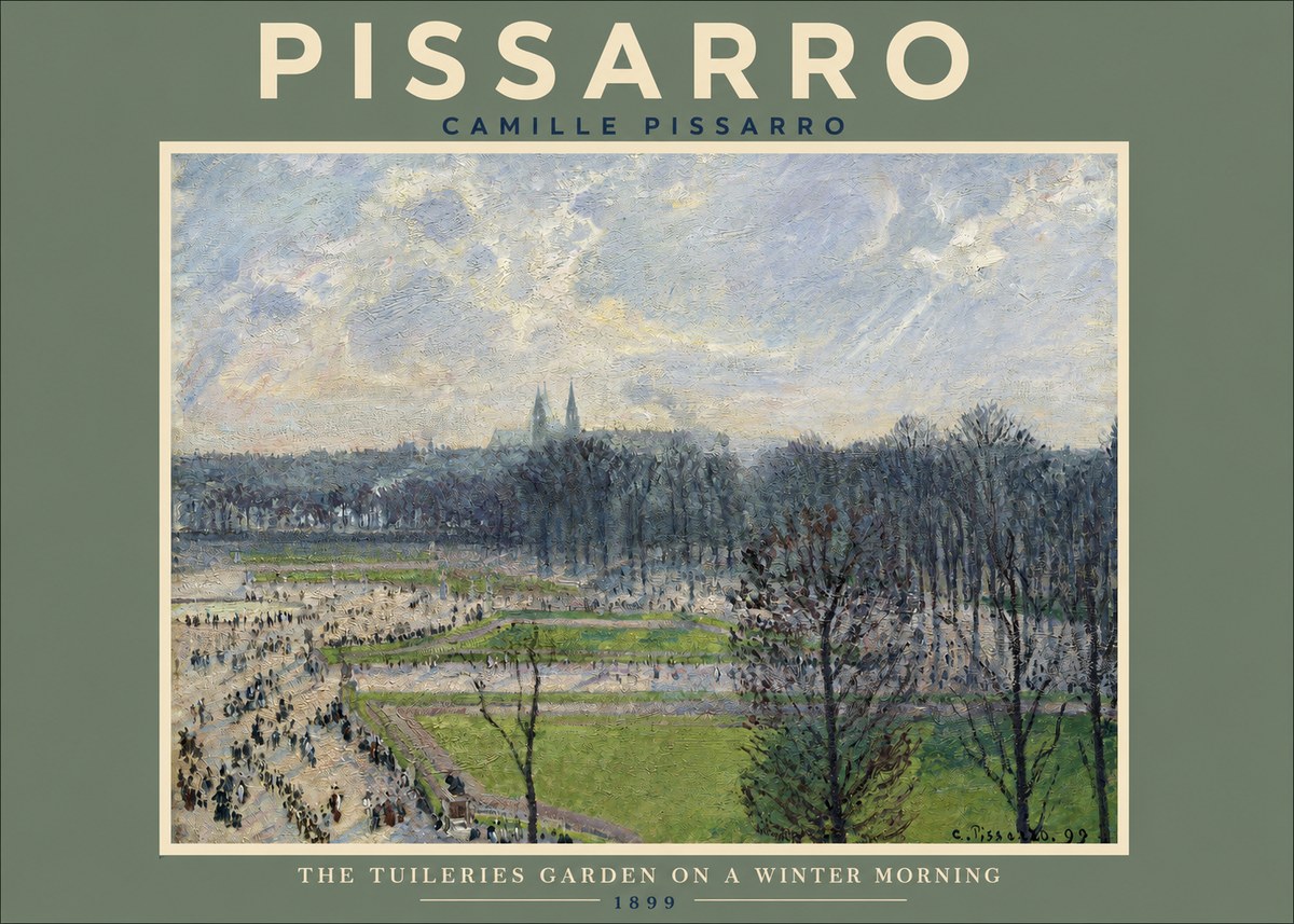 Pissarro The Tuileries Gardens, Cloudy Weather No2 - Poszter