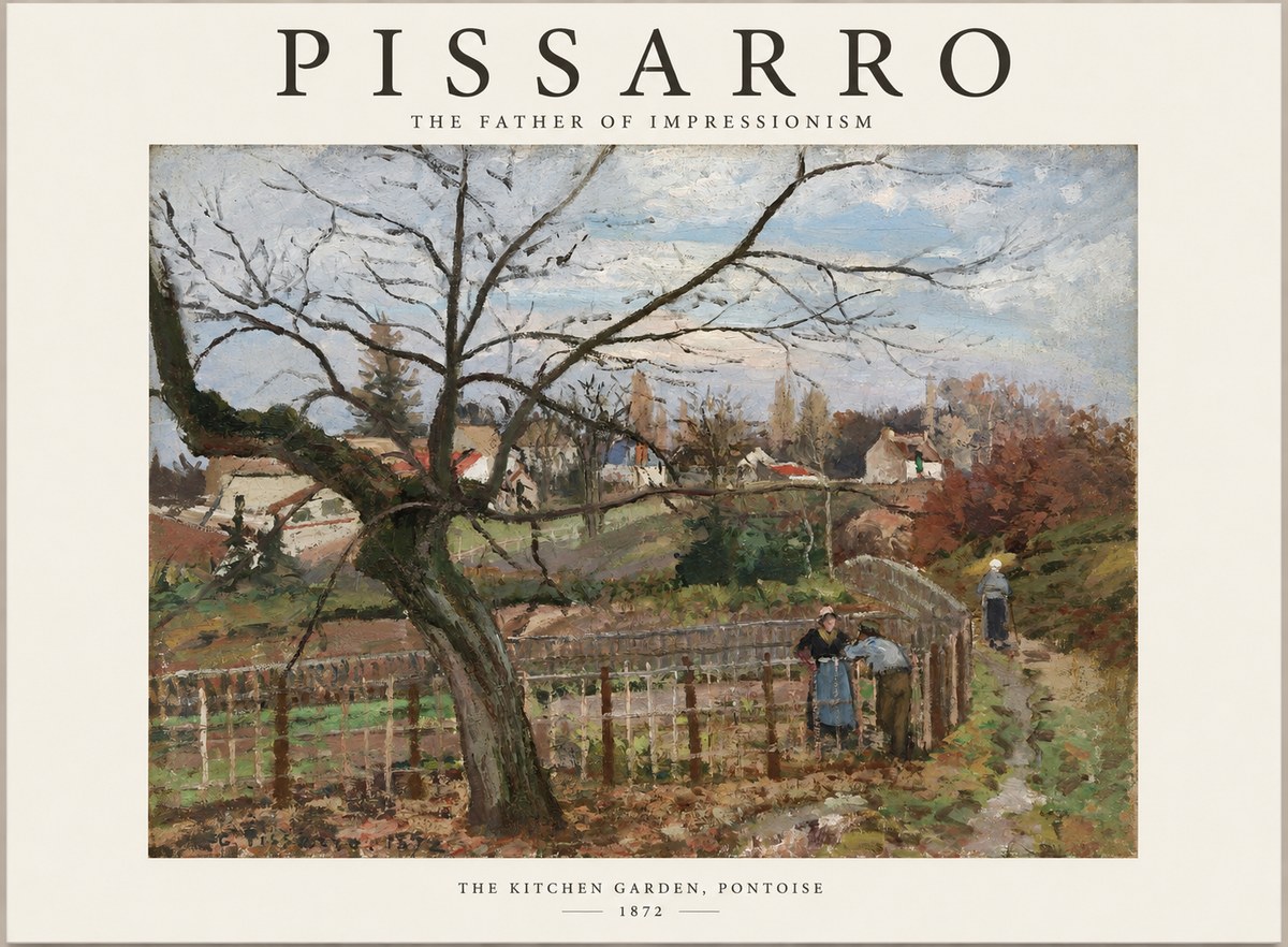Pissarro The Kitchen Garden, Pontoise No1 - Poszter