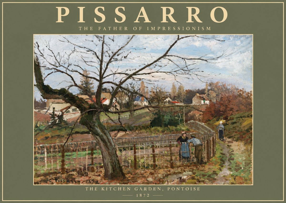 Pissarro The Kitchen Garden, Pontoise No2 - Poszter