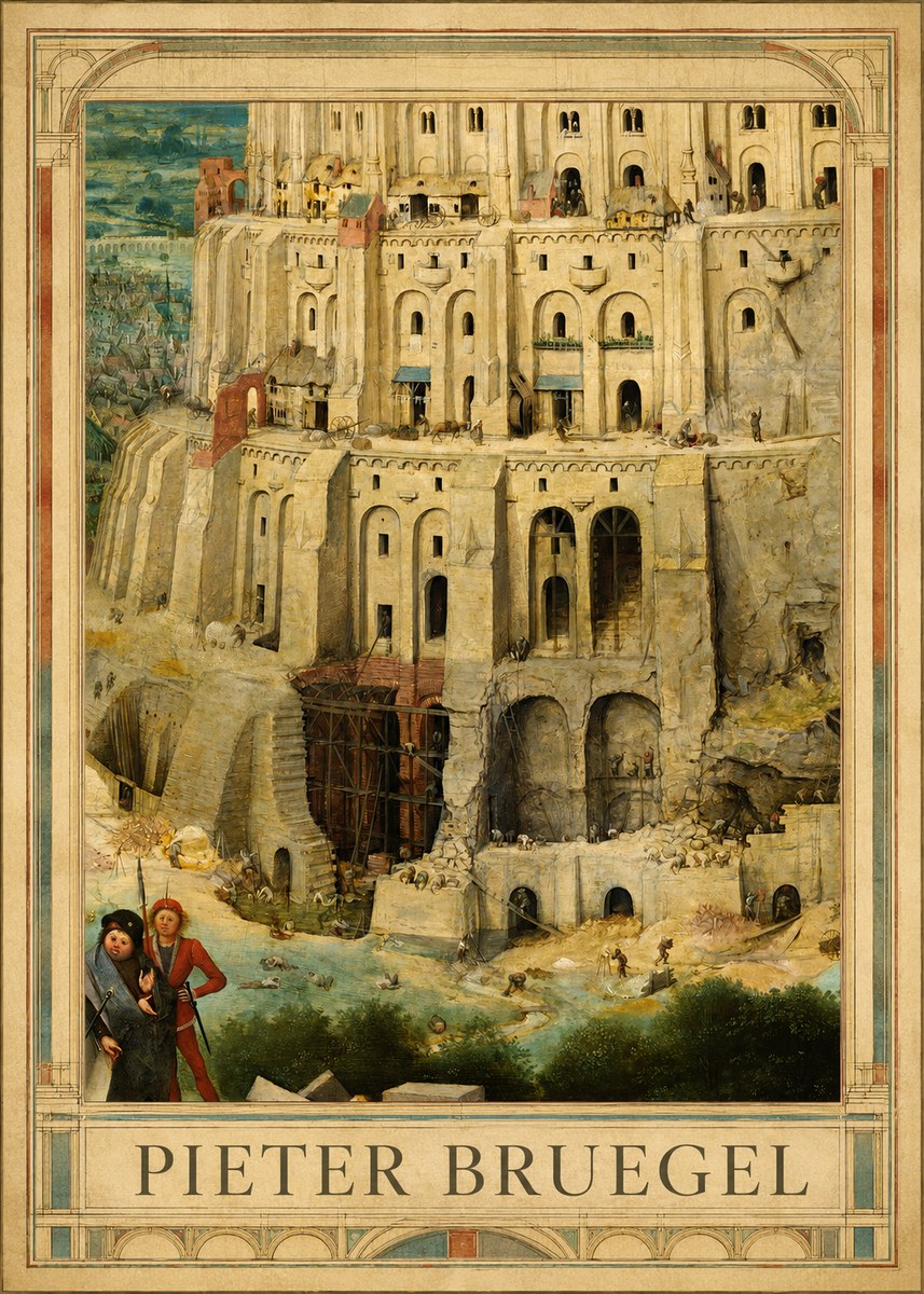 Pieter Bruegel The Tower of Babel IV No1 - Poszter