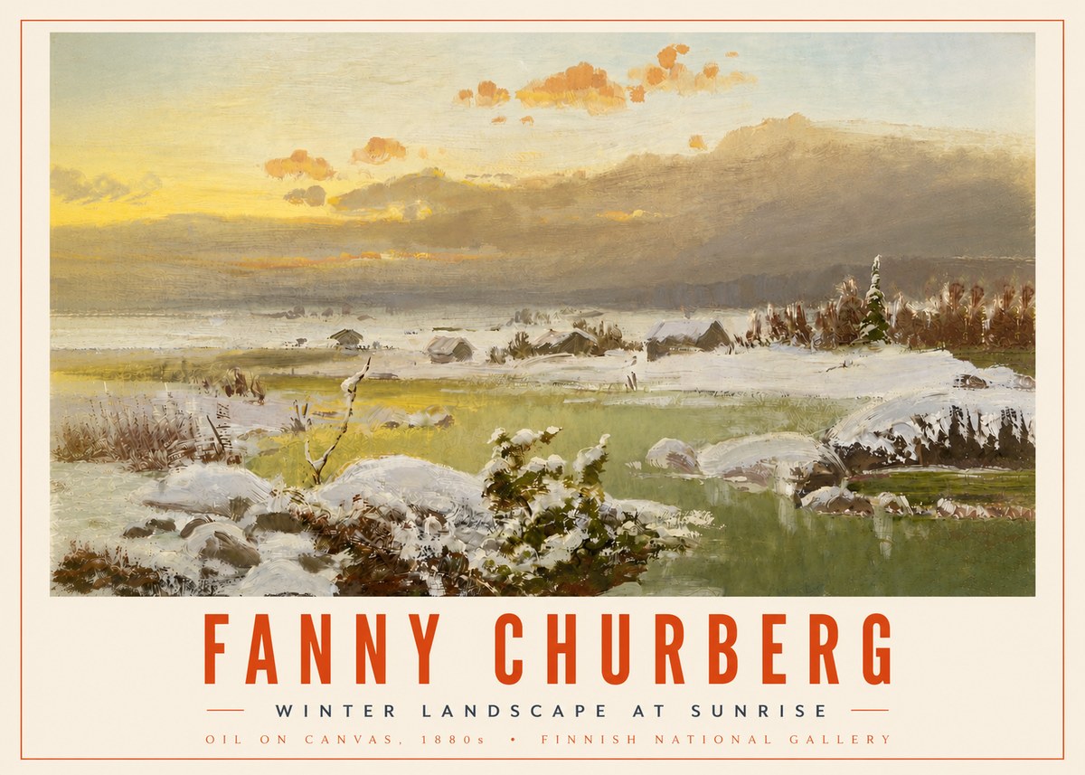 Fanny Churberg Winter Landscape at Sunrise No4 - Poszter