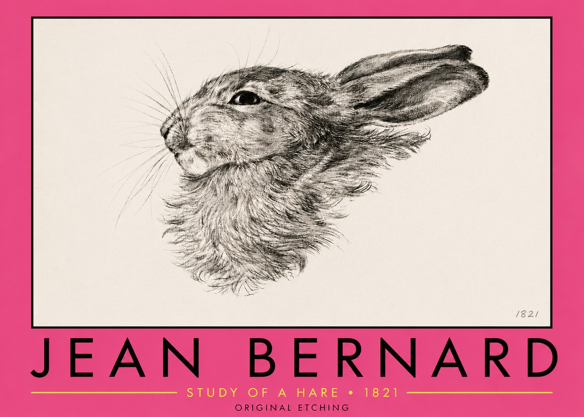 Jean Bernard Study of a Hare No5 - Poszter