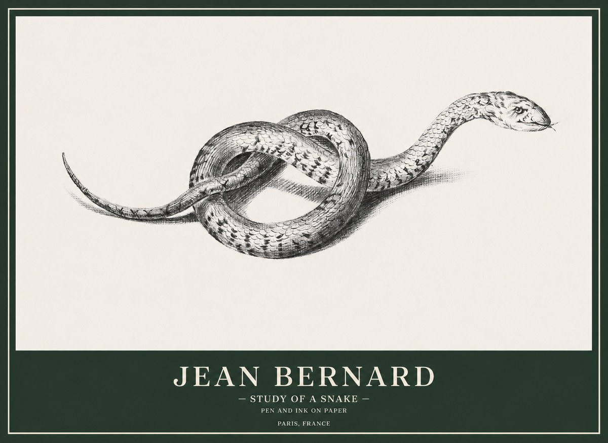 Jean Bernard Study of a Snake No1 - Poszter