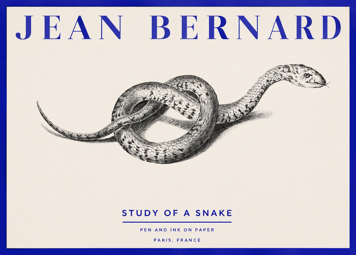 Jean Bernard Study of a Snake No2 - Poszter