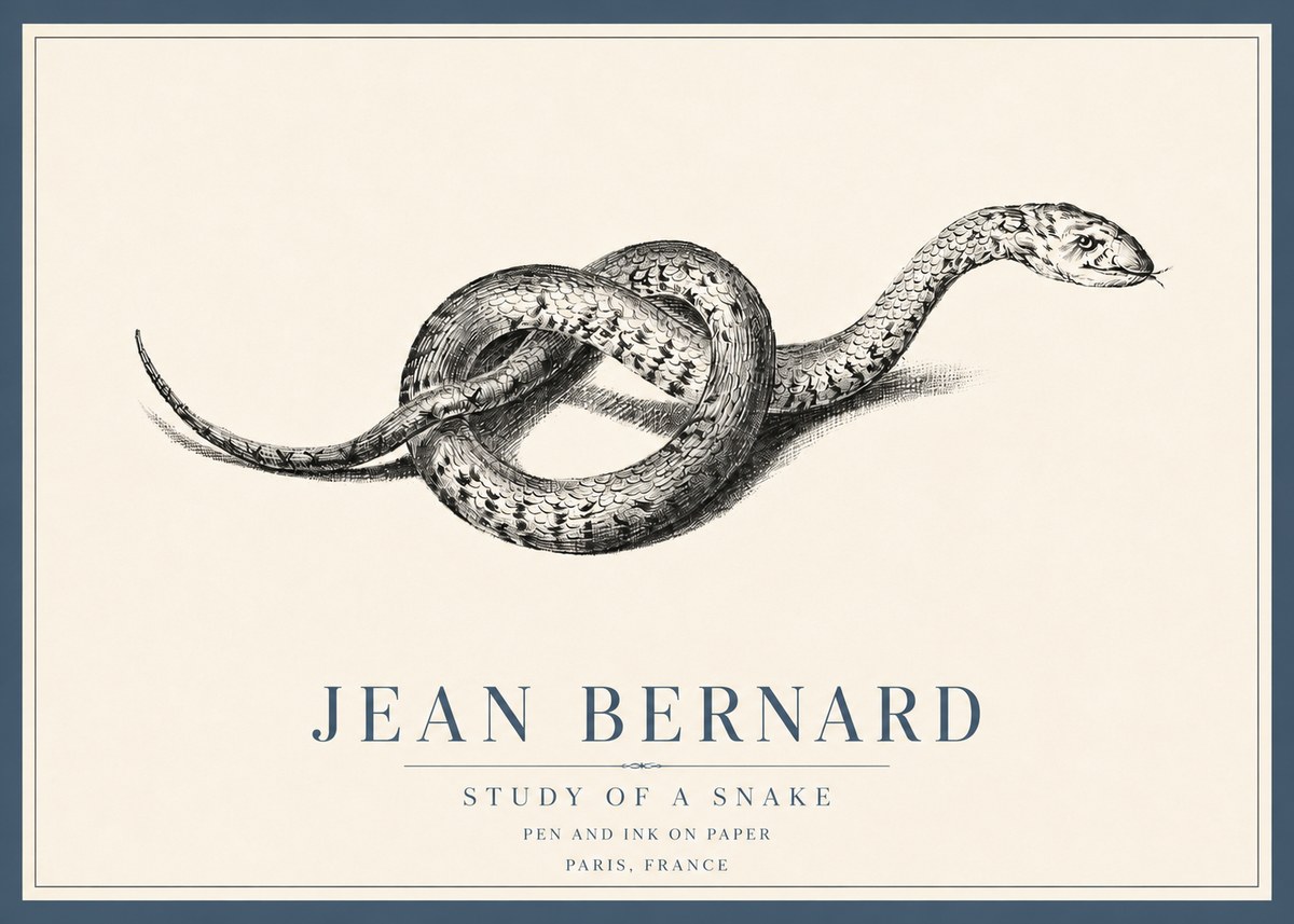Jean Bernard Study of a Snake No4 - Poszter