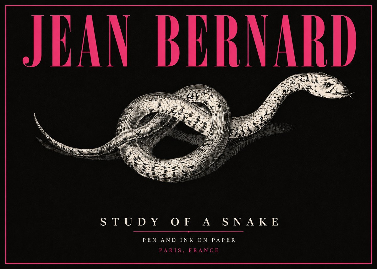 Jean Bernard Study of a Snake No5 - Poszter