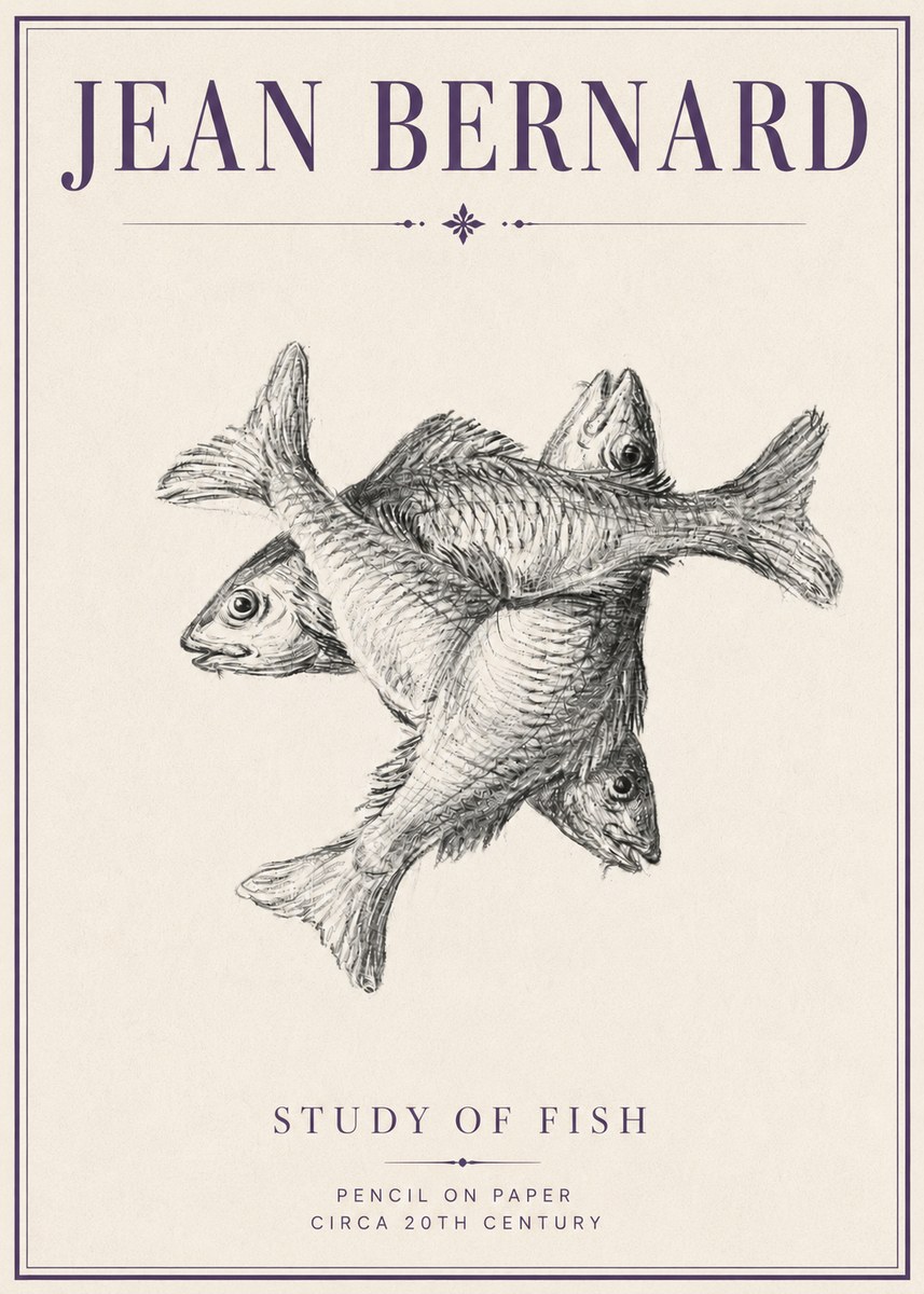 Jean Bernard Study of Fish No4 - Poszter
