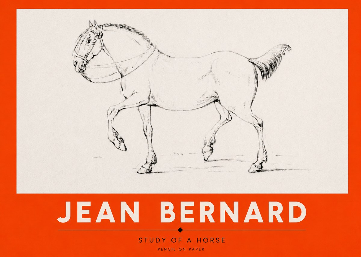 Jean Bernard Study of a Horse XVI No2 - Poszter