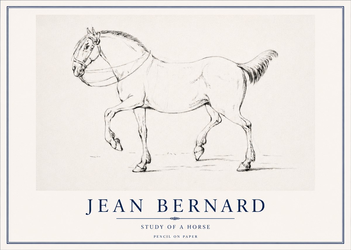 Jean Bernard Study of a Horse XVI No3 - Poszter
