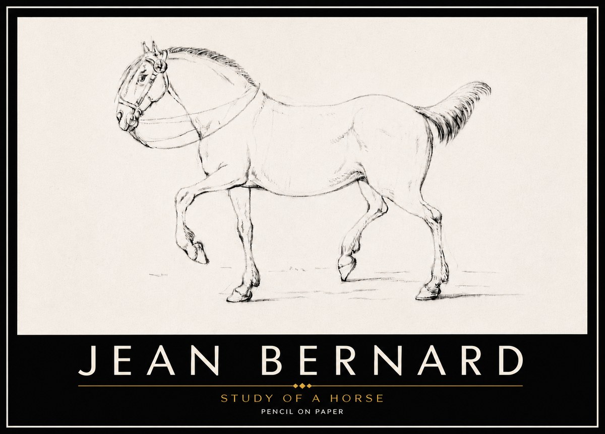 Jean Bernard Study of a Horse XVI No6 - Poszter
