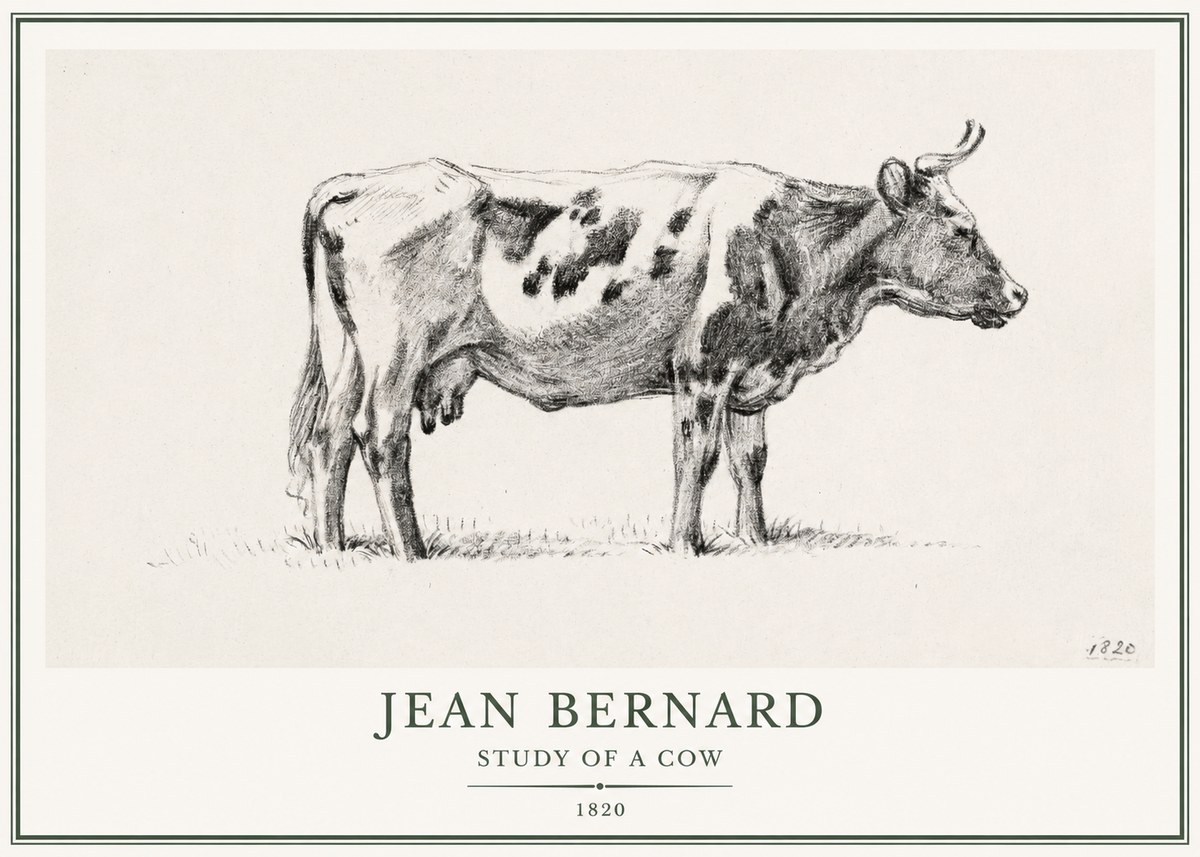 Jean Bernard Study of a Cow XX No1 - Poszter
