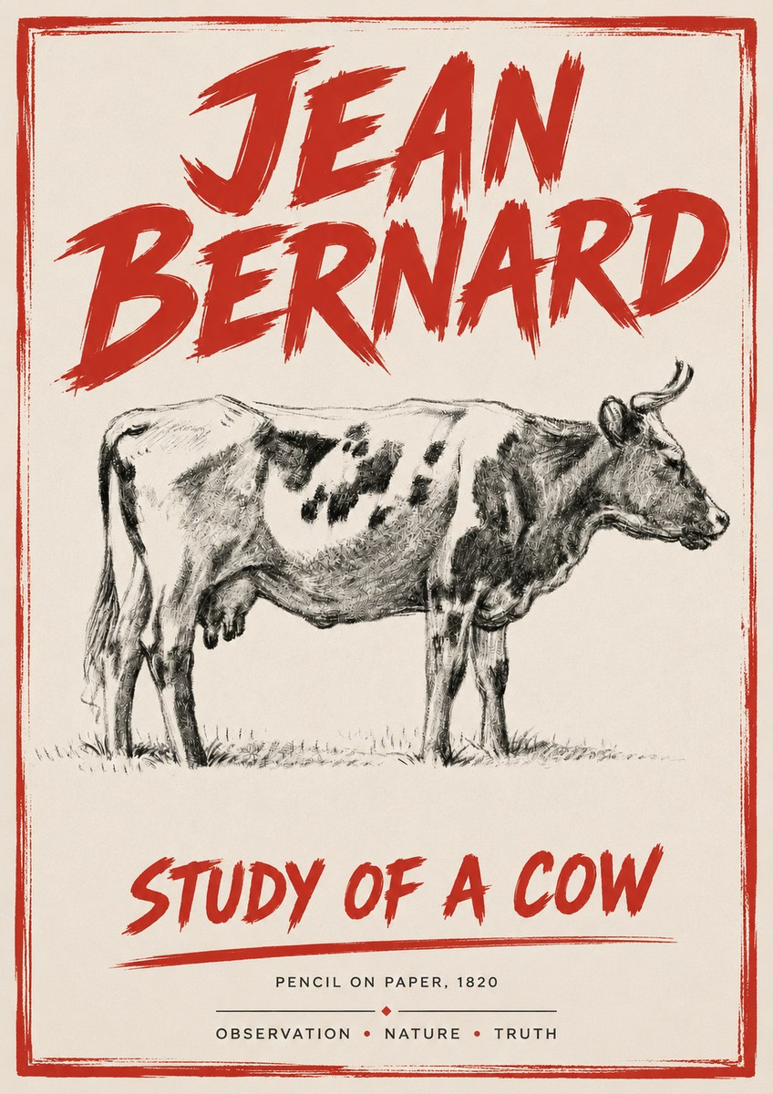 Jean Bernard Study of a Cow XX No4 - Poszter