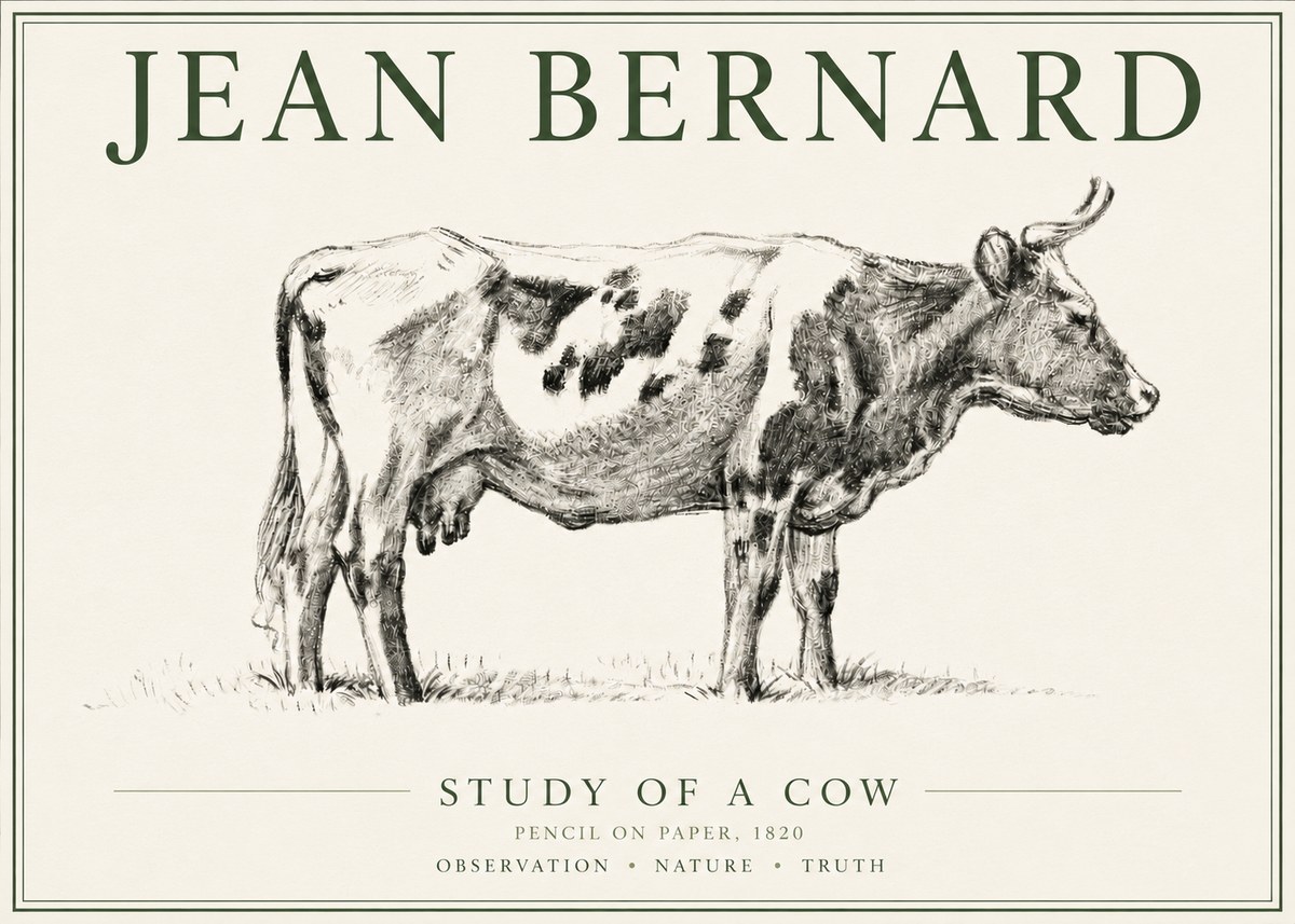 Jean Bernard Study of a Cow XX No6 - Poszter