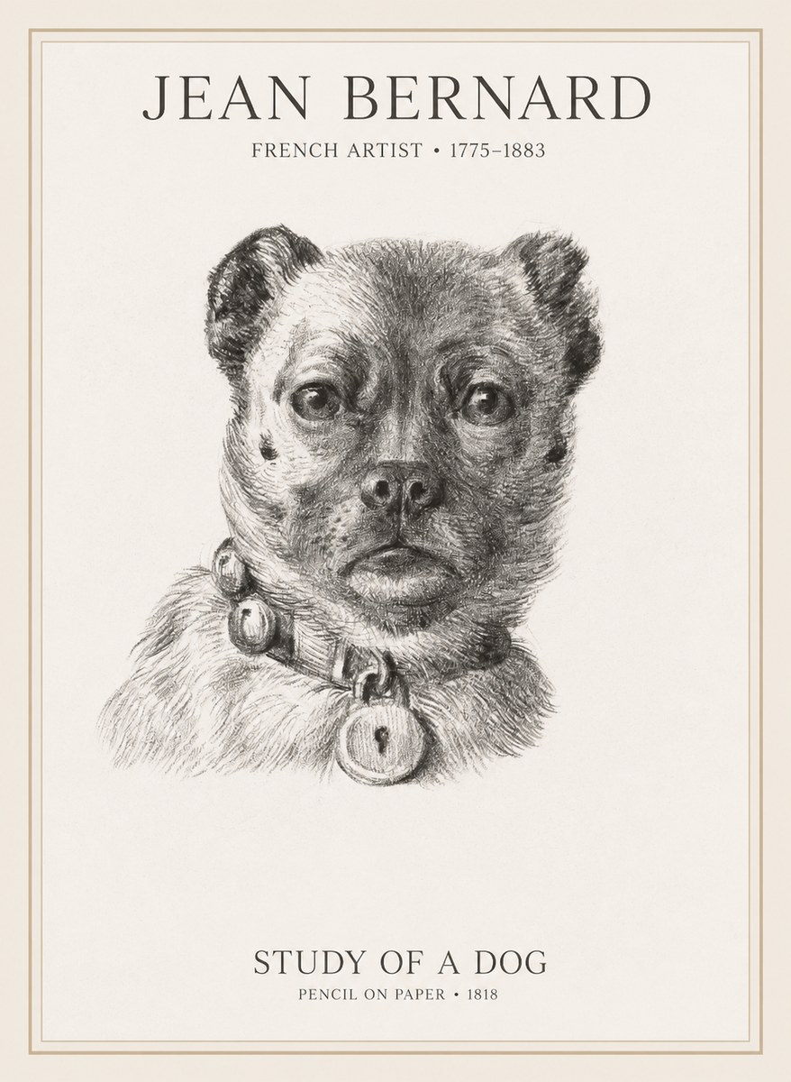 Jean Bernard Study of a Dog IV No1 - Poszter