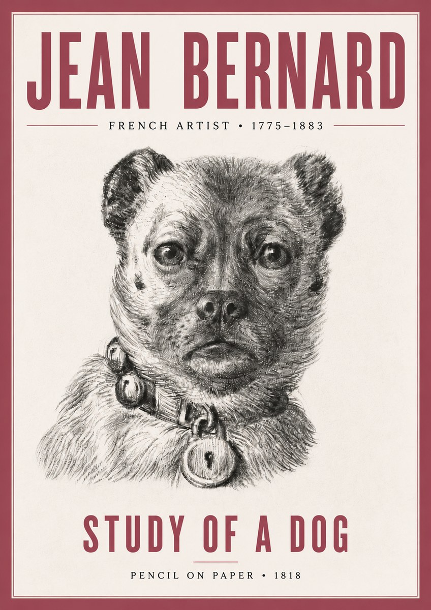 Jean Bernard Study of a Dog IV No5 - Poszter