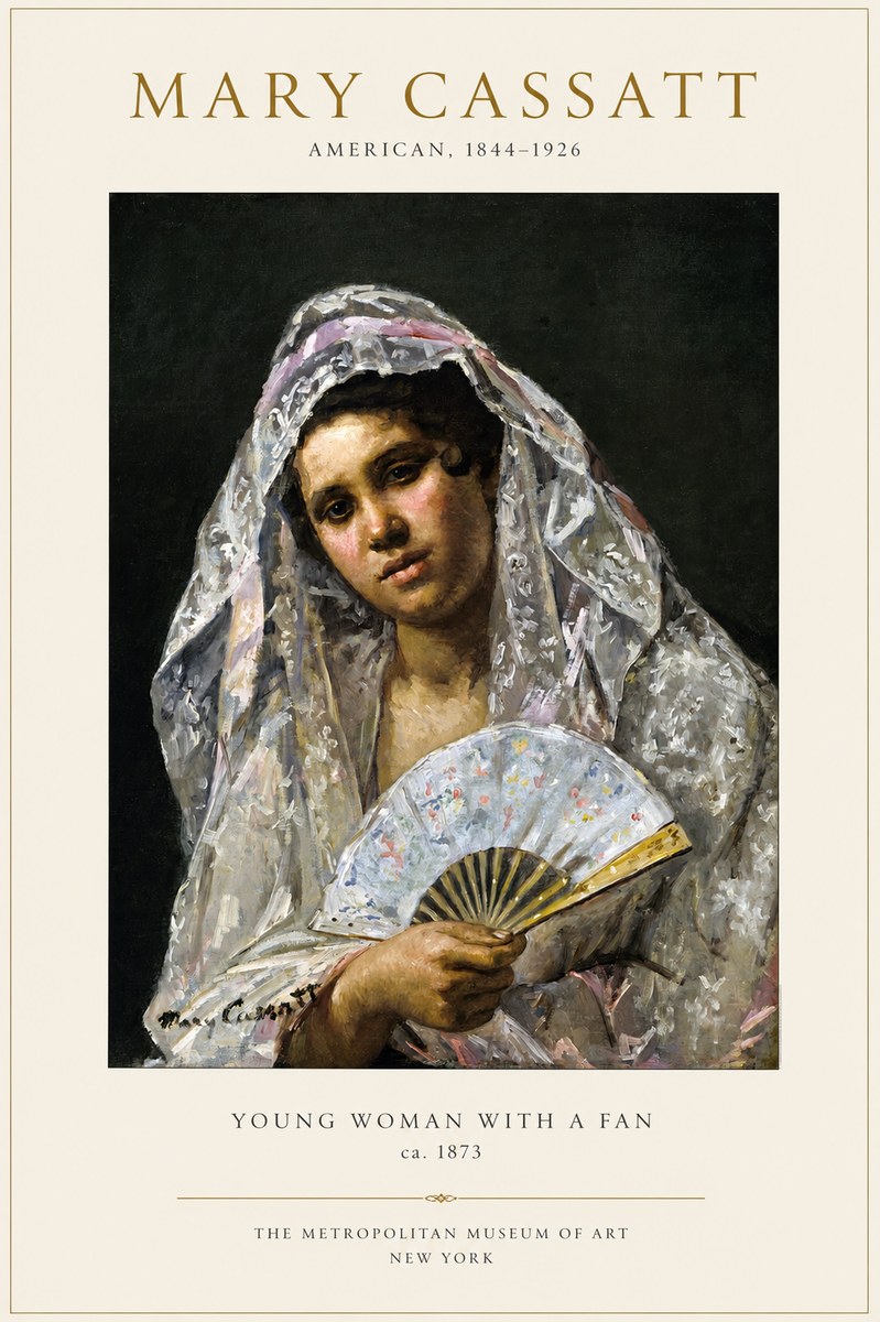 Mary Cassatt Young Woman with a Fan II No1 - Poszter