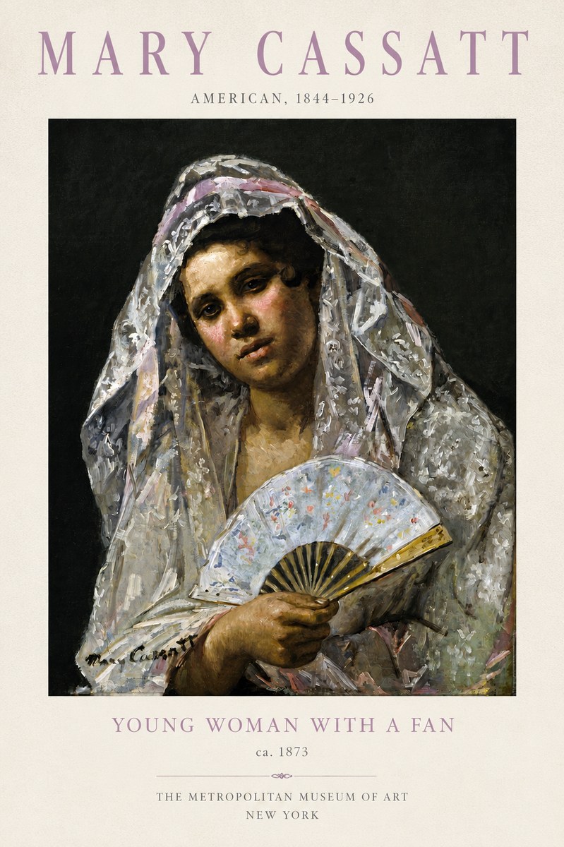 Mary Cassatt Young Woman with a Fan II No3 - Poszter