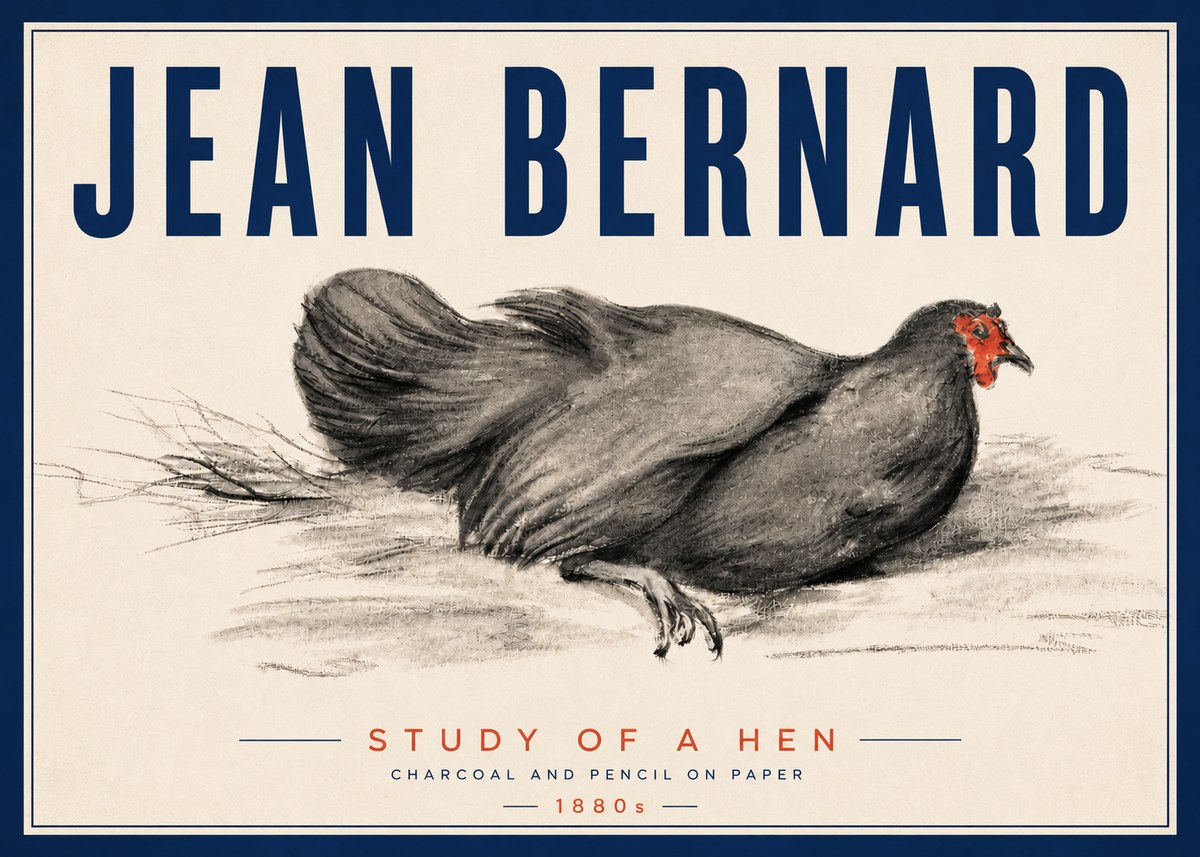 Jean Bernard Study of a Hen No5 - Poszter