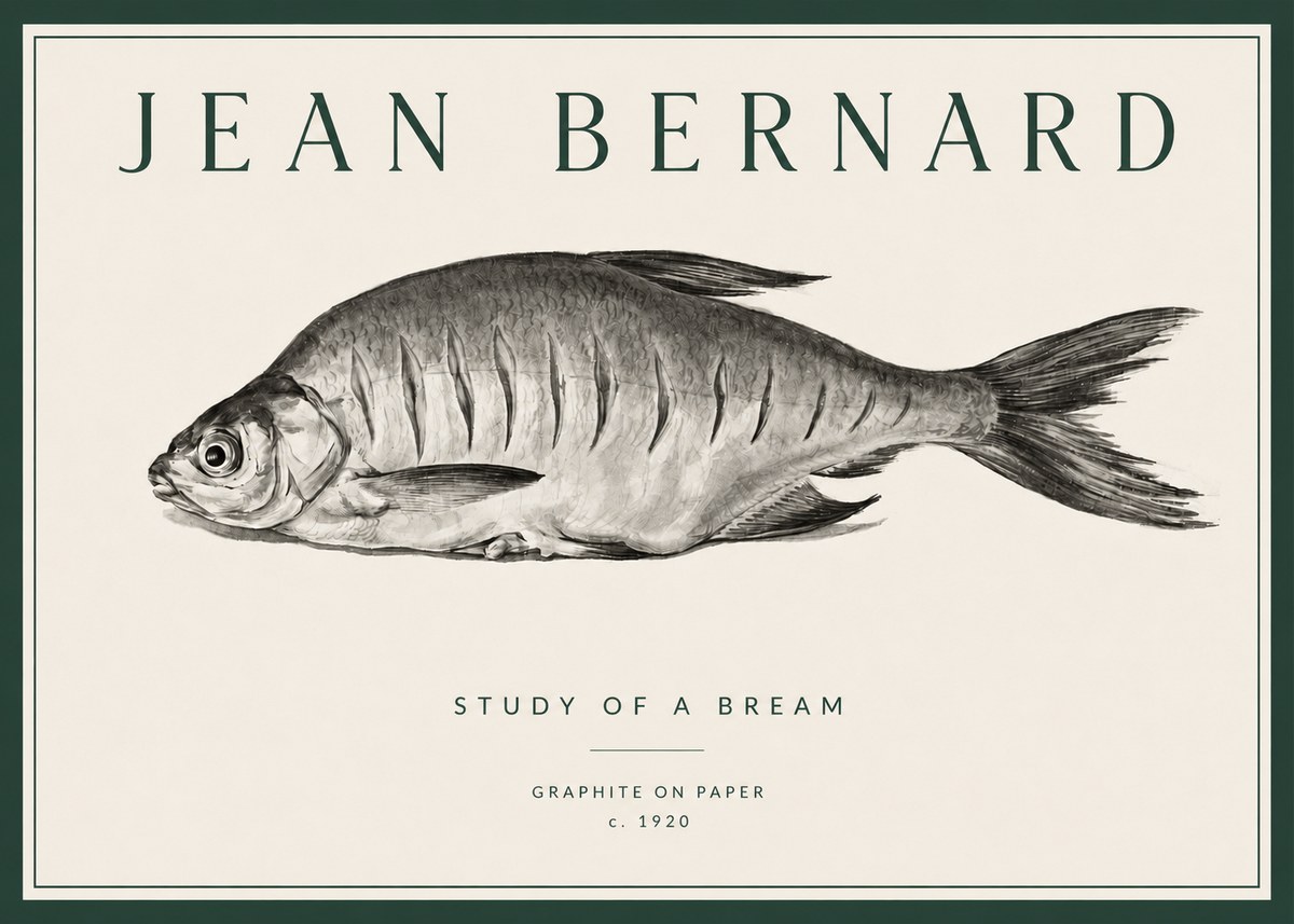 Jean Bernard Study of a Bream No3 - Poszter