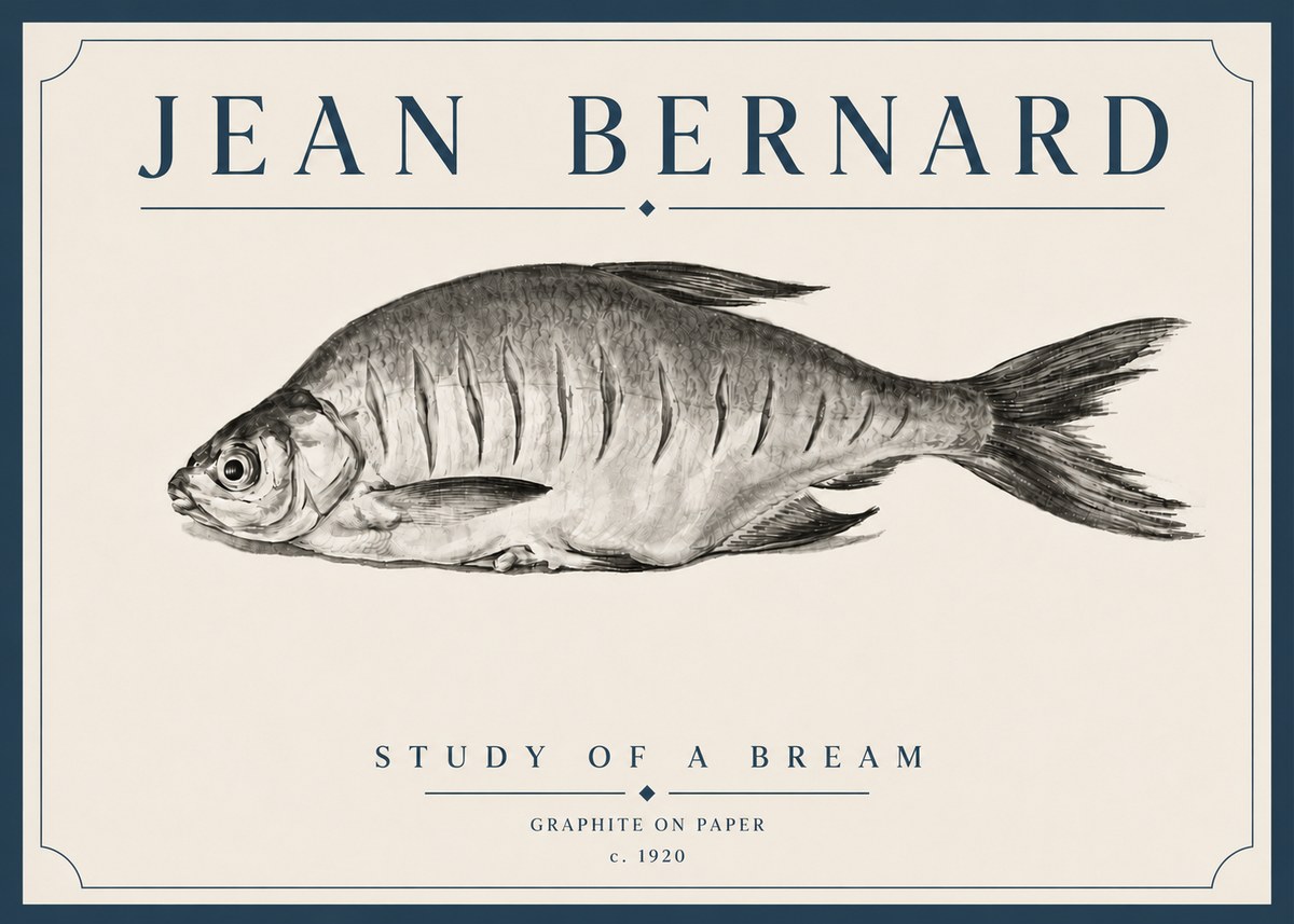 Jean Bernard Study of a Bream No5 - Poszter