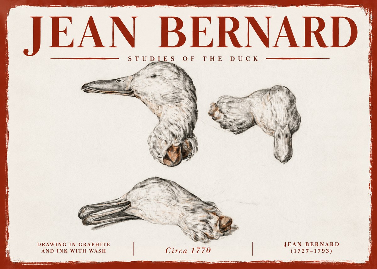 Jean Bernard Studies of the Duck No6 - Poszter