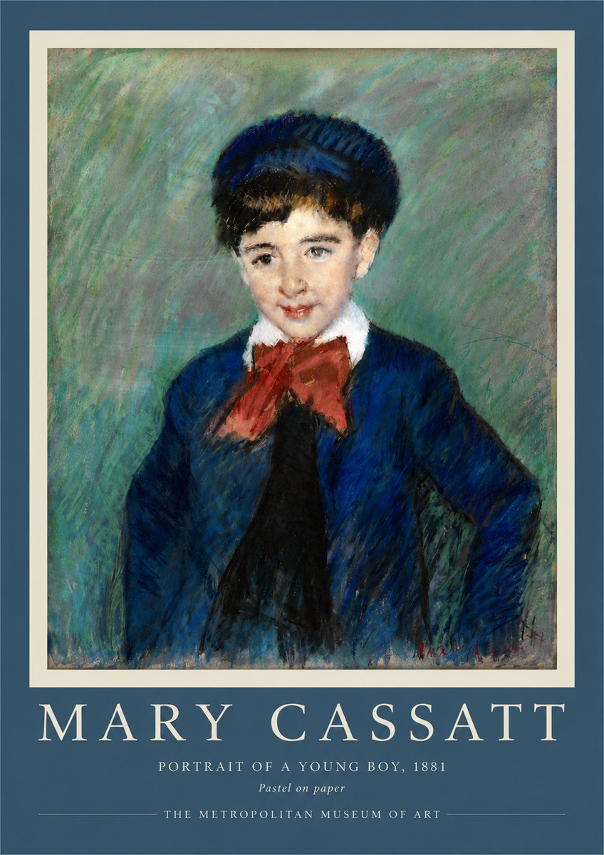 Mary Cassatt Portrait of a Young Boy, 1881 No3 - Poszter