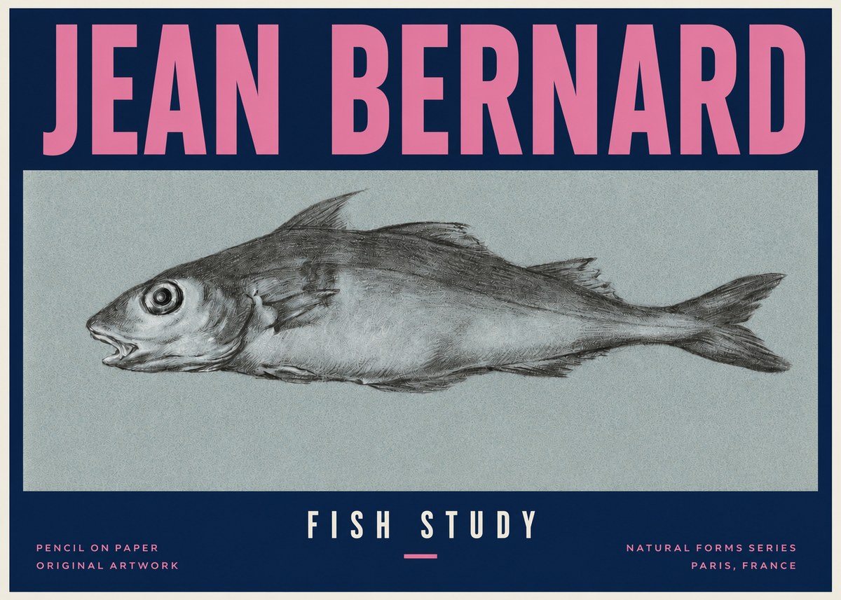 Jean Bernard Fish Study I No3 - Poszter
