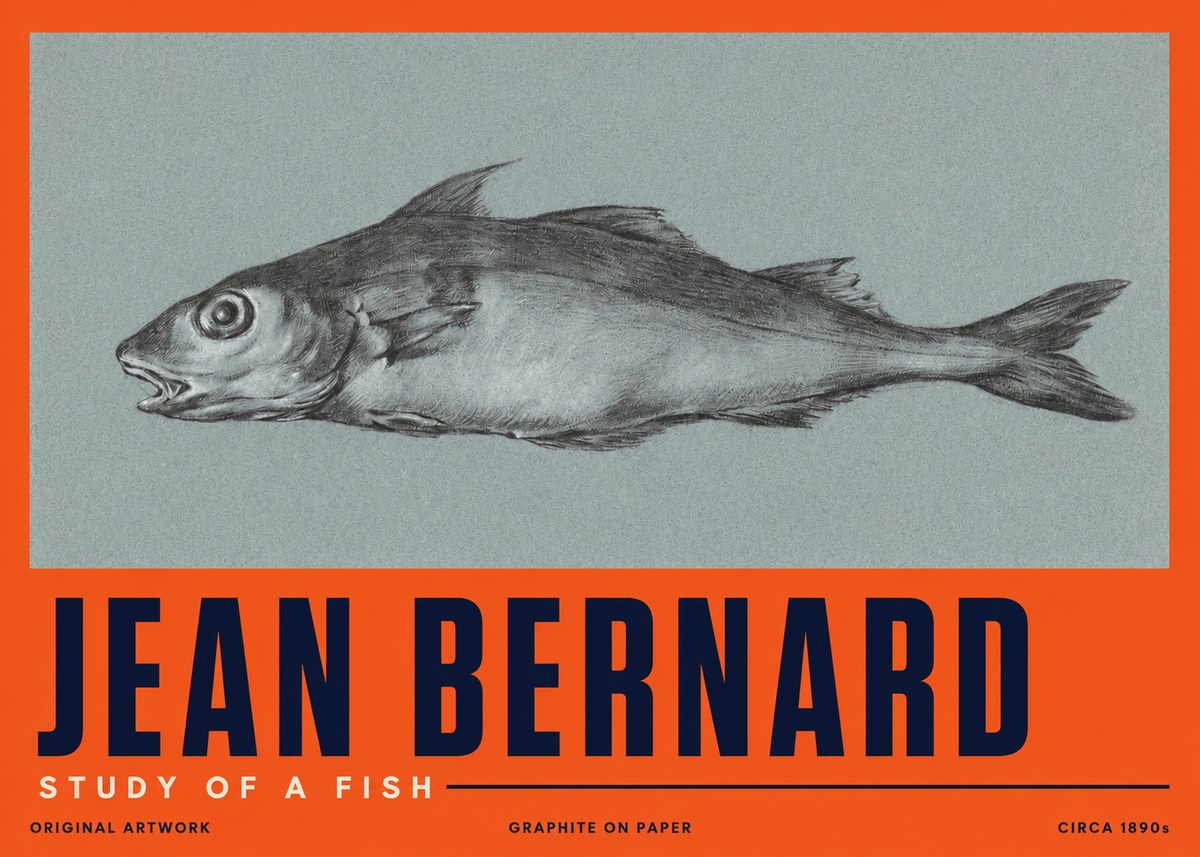 Jean Bernard Fish Study I No5 - Poszter