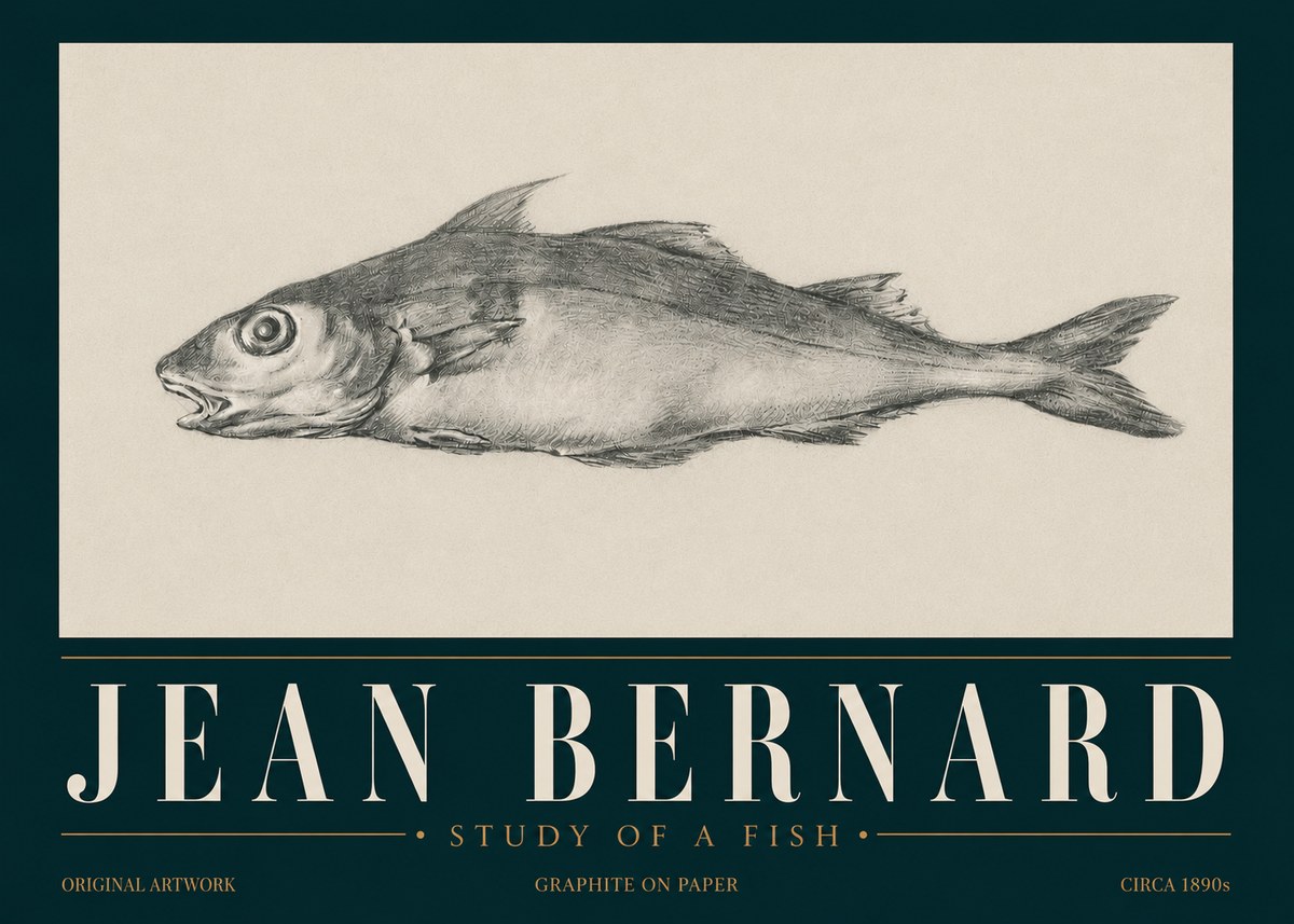 Jean Bernard Fish Study I No6 - Poszter