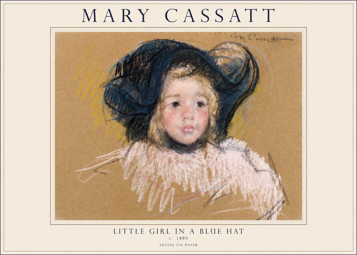 Mary Cassatt Little Girl in a Blue Hat No1 - Poszter