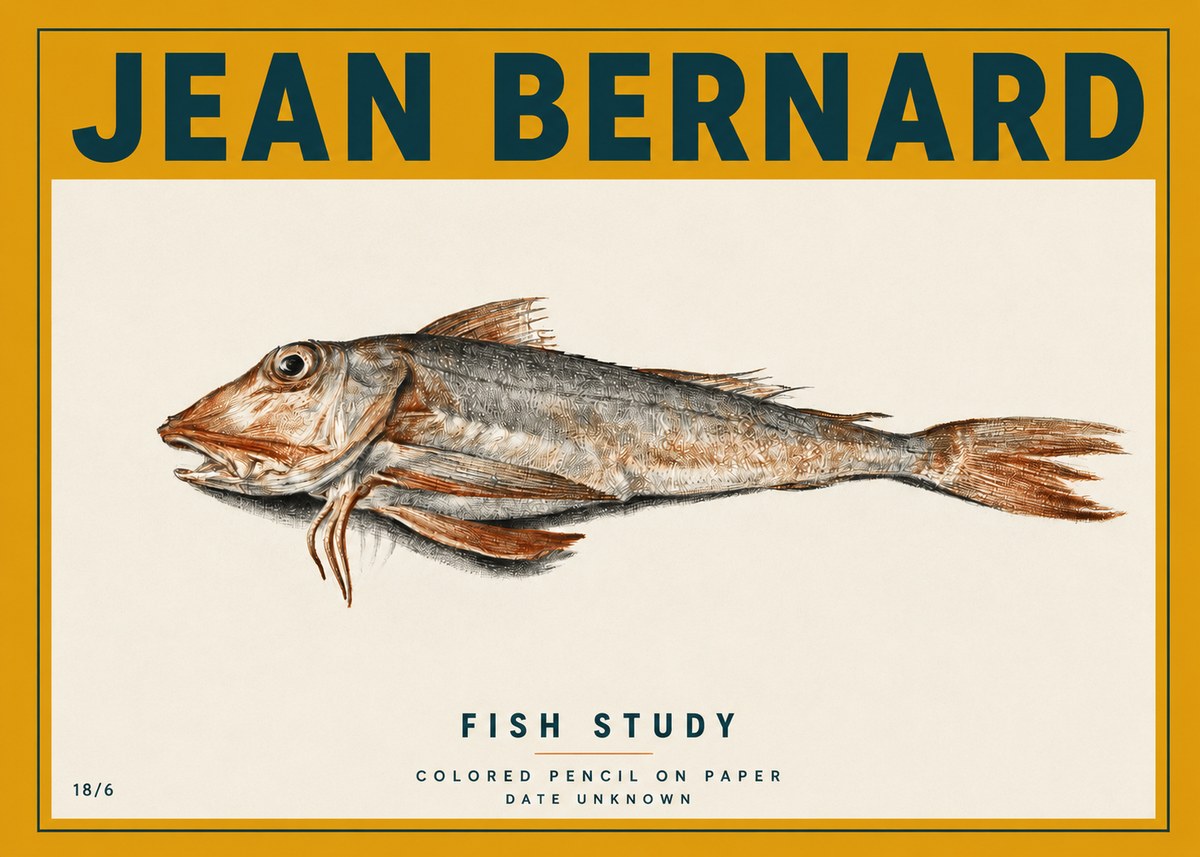 Jean Bernard Fish Study II No3 - Poszter